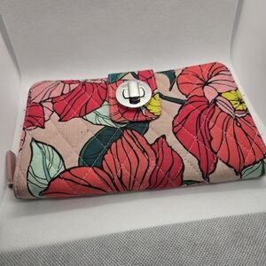 Vera Bradley Iconic RFID Turnlock Wallet in the Vintage Floral pattern